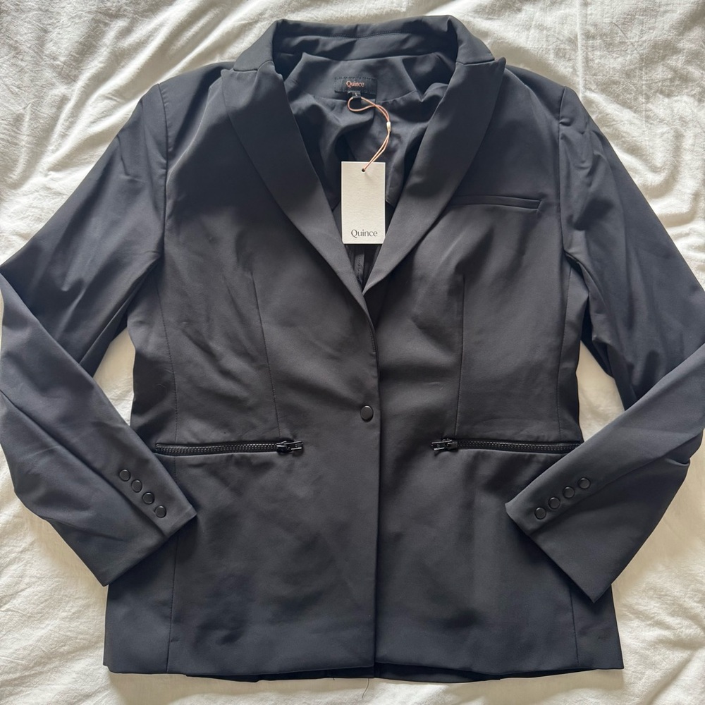 Quince Women's Scuba Black Blazer